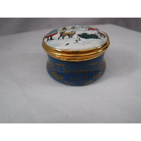 Enamel Box,‎ Halcyon Days, Christmas 1979, Snuff Box, Pill Box, Jewelry box, - Picture 4 of 6